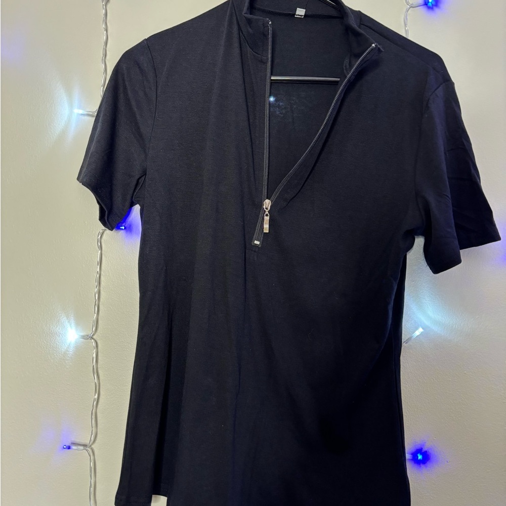 Black Half-Zip Shirt